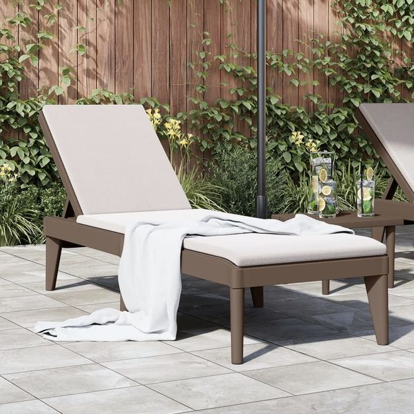 vidaXL Sonnenliege Braun 186x60x29 cm PP 364217
