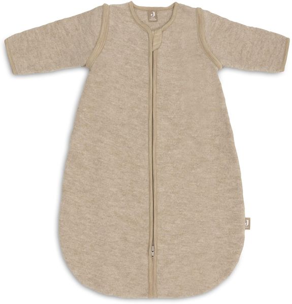 Jollein Schlafsack Baby Wolle - 90 cm - 2.0 bis 2.5 TOG - 100% Merinowolle - Abnehmbare Ärmel - Temperaturregulierend - Oeko-Tex Zertifiziert - Natural