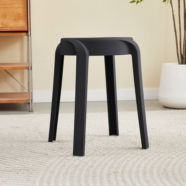 HOME DELUXE Hocker stapelbar NIVO – Schwarz, 2er Set