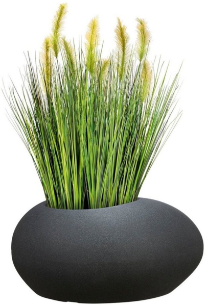 Scheurich Lineo, Pflanzgefäß aus Kunststoff, Schwarz-Granit, 48 cm Durchmesser, 39 cm hoch, 50 l Vol. Bild 2