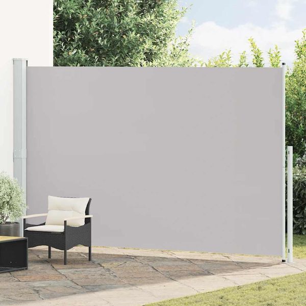 vidaXL Seitenmarkise Ausziehbar 220x500 cm Grau 313431
