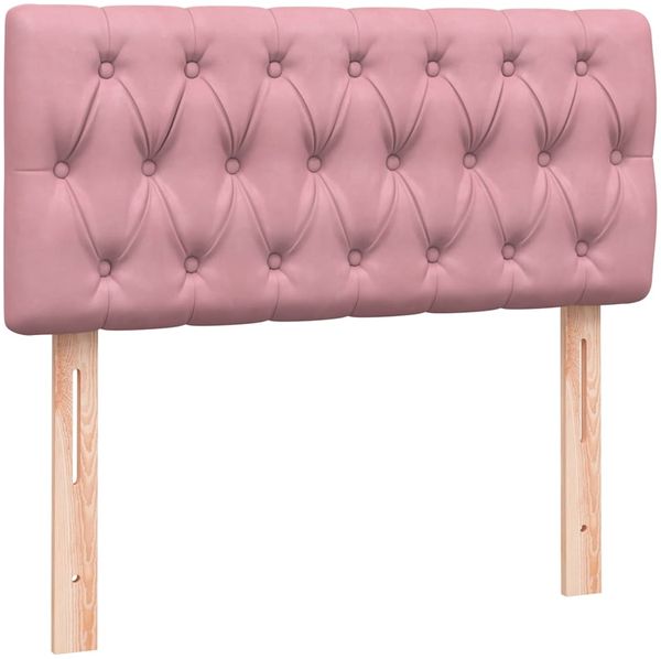vidaXL Boxspringbett mit Matratze Rosa 90x220 cm Samt 3316532 Bild 5