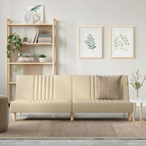 vidaXL Schlafsofa Creme Stoff 351884