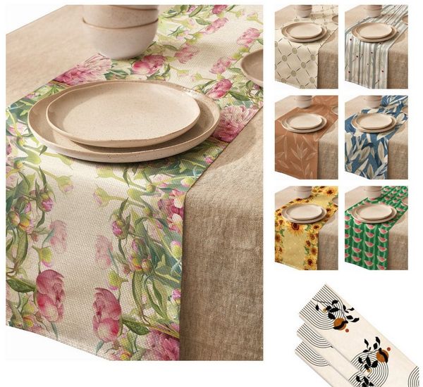 LIVINA HOME Tischläufer Premium Tischdecke abwaschbar, Tischband, moderne Leinenoptik Decke, Tischtuch, Gartentischdecke, Tafeltuch, Oster Deals Sale!
