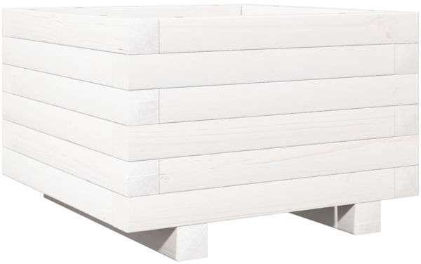 vidaXL Pflanzkübel Weiß 40x40x26,5 cm Massivholz Kiefer 847289