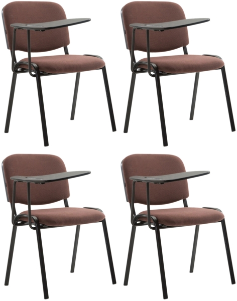 CLP 4er Set Stuhl Ken mit Klapptisch Stoff-Bezug,braun