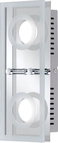 LED Wandleuchte, chrom, Glas klar, L 25 cm