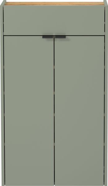 Schuhschrank >GW-AMECA< hängend / stehend, Taupegrün/ Navarra-Eiche-Dekor - 56x97x22cm (BxHxT)
