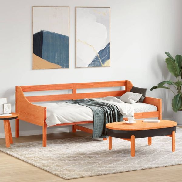 vidaXL Tagesbett ohne Matratze Wachsbraun 90x190 cm Massivholz Kiefer 842841