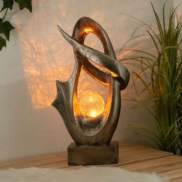 LED Solar Gartenlampe, Crackle Glas, bronze, wetterfest