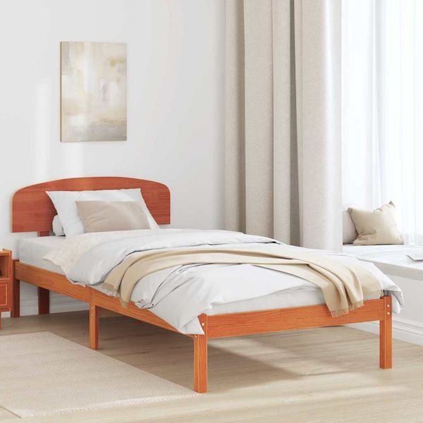 vidaXL Bettrahmen Wachsbraun 100 x 200 cm Massives Kiefernholz 872079