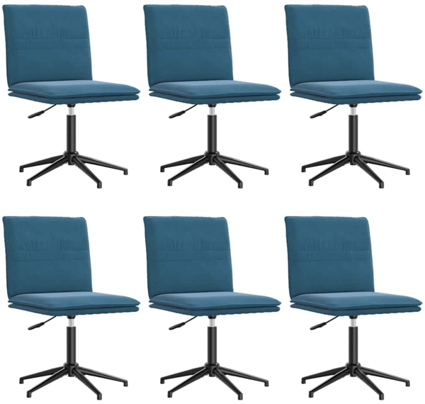 vidaXL Esszimmerstühle 6 Stk. Blau Samt 3315707