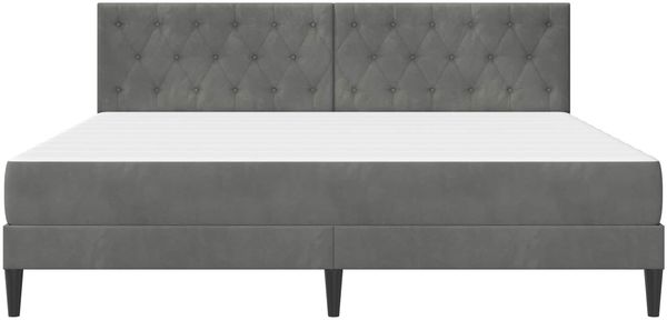 vidaXL Bettgestell mit Matratze Dunkelgrau 200 x 200 cm Samt 3415073 Bild 6