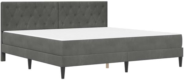 vidaXL Bettgestell mit Matratze Dunkelgrau 200 x 200 cm Samt 3415073 Bild 3