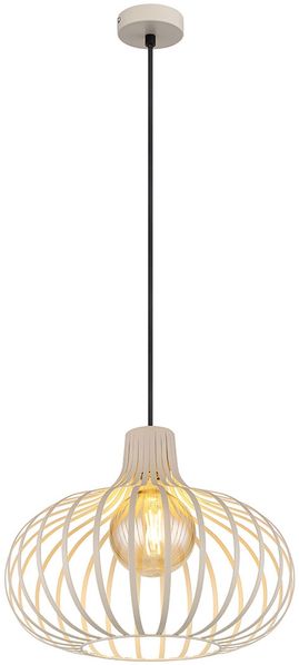 Pendelleuchte, Metallstäbe, creme, sand, E27, H 150 cm