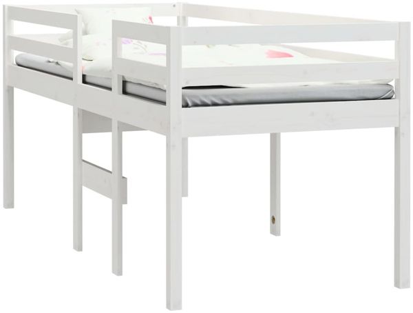 vidaXL Hochbett Weiß 90x190 cm Massivholz Kiefer 821615 Bild 3