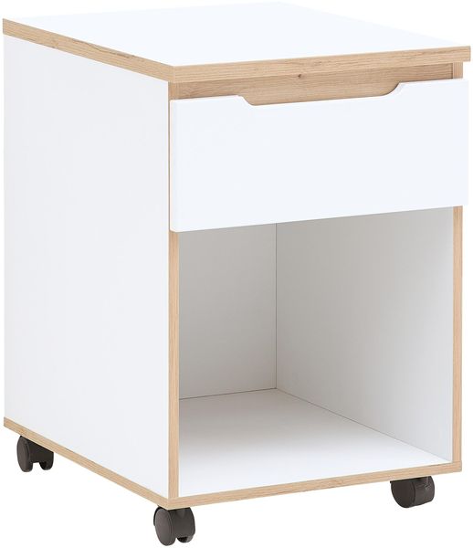 Rollcontainer MEMPHIS Weiß supermatt & Artisan Eiche – Mit Schublade
