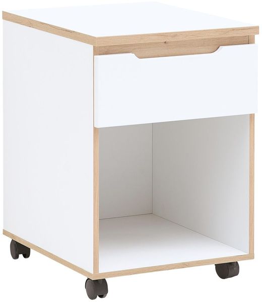Rollcontainer MEMPHIS Weiß supermatt & Artisan Eiche – Mit Schublade