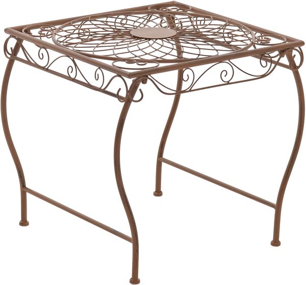 CLP Gartentisch Zarina, wasserabweisend, nostalgischer Beistelltisch im Jugendstil, antik braun