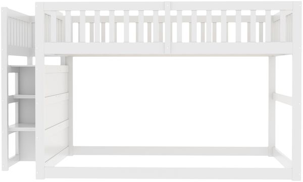 Merax Etagenbett Kinderbett Hochbett 140x200cm mit oberem Lattenrost und 4 Schubladen, Weiß Bild 9