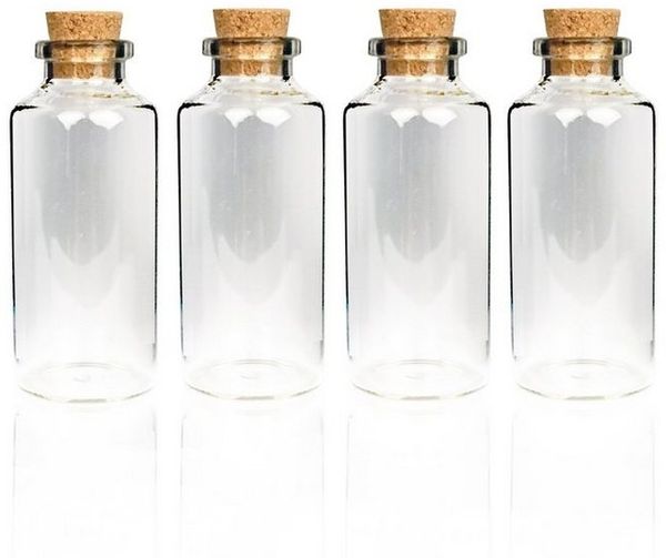 Bestlivings Vorratsglas Fläschchen mit Korken, Glas, (4-tlg, 10 ml), Reagenzglas für Hochzeit - Mini Gläser Gastgeschenke Glasfläschchen