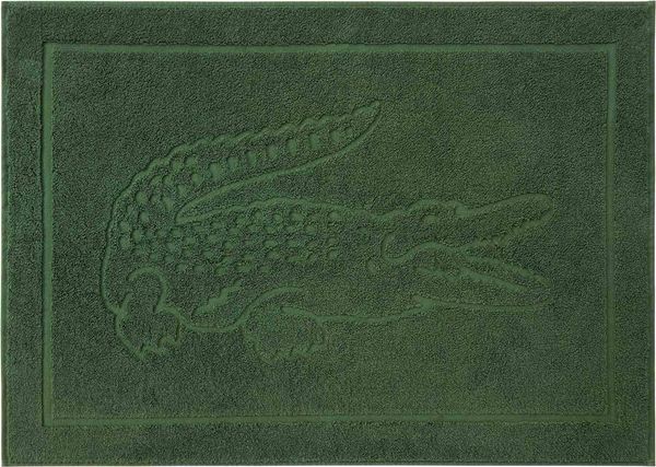 LACOSTE Badematte - LLACOSTE, Badvorleger, Krokodil-Logo, Bio-Baumwolle Grün 55x80 cm