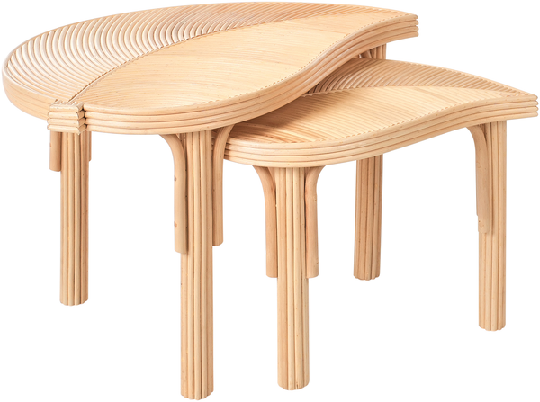 Couchtisch 2er Set PARALIA Rattan Naturfarben Bild 4