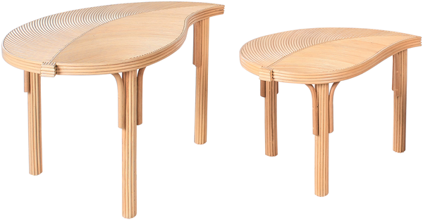 Couchtisch 2er Set PARALIA Rattan Naturfarben