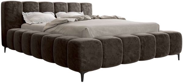 Bett Lucinda - Chenille - mocco - 160x200 cm