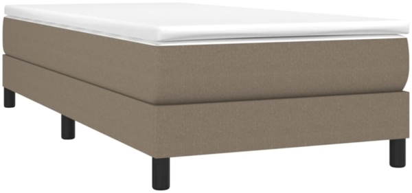 vidaXL Polsterbett, Stoff, 25,0 cm, Taupe, 100x200 cm, mit Lattenrost, Schwarz Bild 2