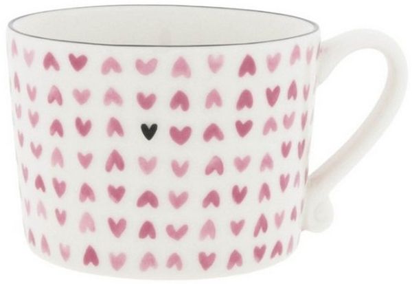 Bastion Collections Geschirr-Set Tasse - ROSE HEARTS - weiß