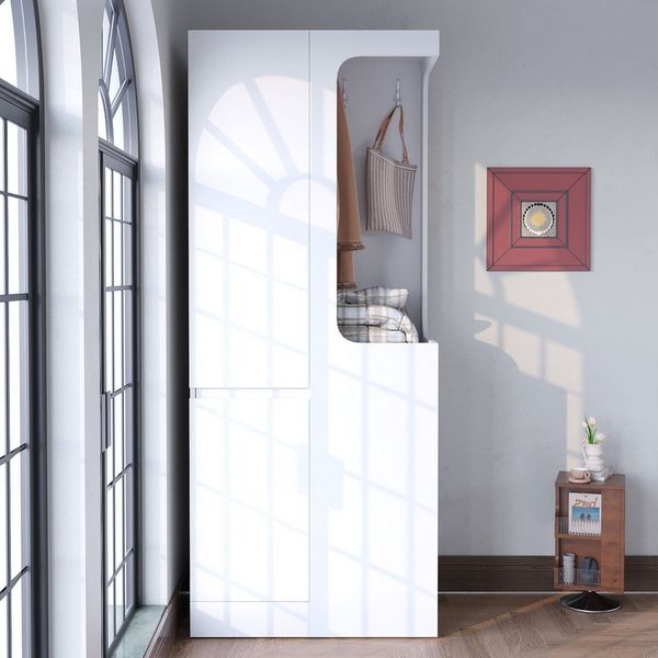 STILVORA Kleiderschrank mit Kleiderständer,Aufwahrungsschrank Garderobenständer mit Schubladen (mit 4 Schubladen & offenem Hängefach, 1 Tür, 1-St, 70×40×170 cm)