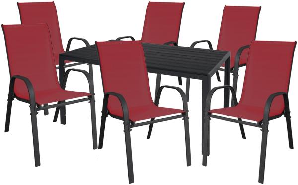 Gartengarnitur Sitzgarnitur 7-teilig L150xB90cm Aluminium Non-Wood