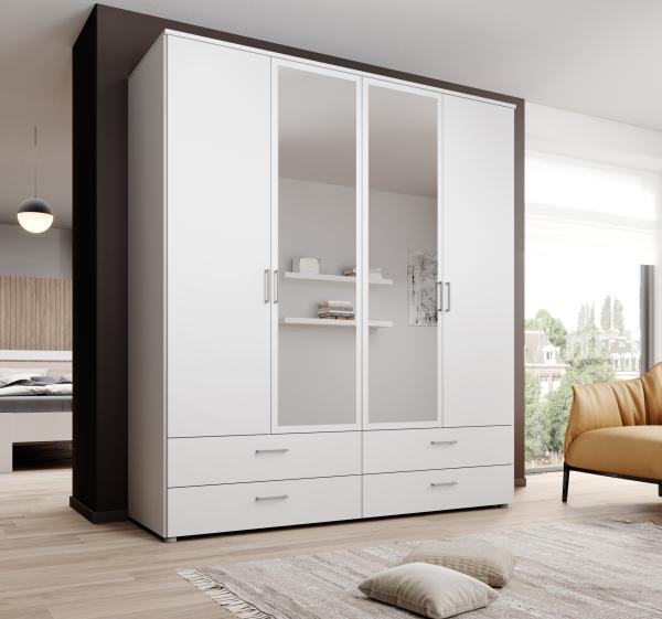 Kleiderschrank >Spazio< in Weiß - 183,1x198,6x48cm (BxHxT)