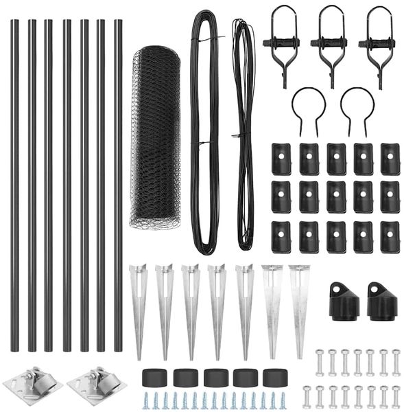 vidaXL Sechseckiger Zaun mit Pfosten 10 x 1 m PVC-beschichteter Stahl 3353200 Bild 5