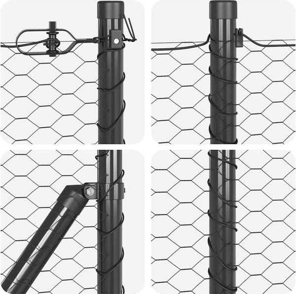 vidaXL Sechseckiger Zaun mit Pfosten 10 x 1 m PVC-beschichteter Stahl 3353200 Bild 8