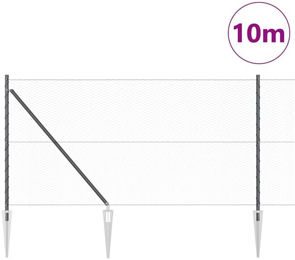 vidaXL Sechseckiger Zaun mit Pfosten 10 x 1 m PVC-beschichteter Stahl 3353200 Bild 3
