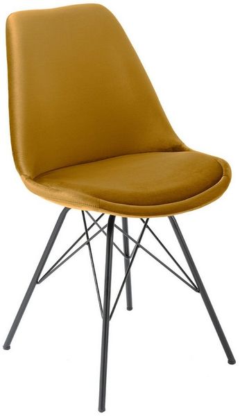 riess-ambiente Stuhl SCANDINAVIA MEISTERSTÜCK senfgelb / schwarz (Einzelartikel, 1 St), Esszimmer · Samt · Metall · Modern Design