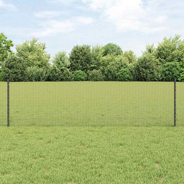 vidaXL Zaun mit Pfosten Grau 3336556