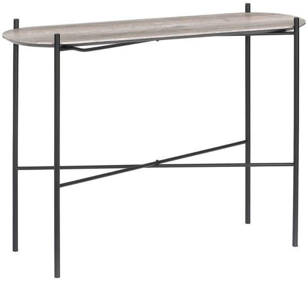 Moderner Konsolentisch META 100cm Eichen-Optik schwarzes Metallgestell