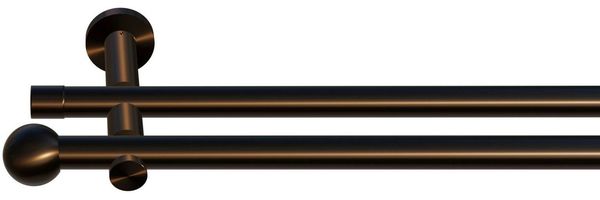 indeko Gardinenstange Colombes, Ø 20 mm, 2-läufig, Wunschmaßlänge, verschraubt, Komplett-Set inkl. Montagematerial