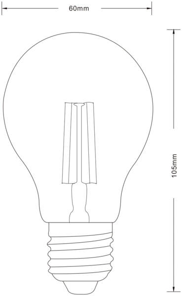 E27 Filament LED, 4 Watt, 470 Lumen, 3000 K warmweiß, Ø6cm- nicht dimmbar, amber Bild 2