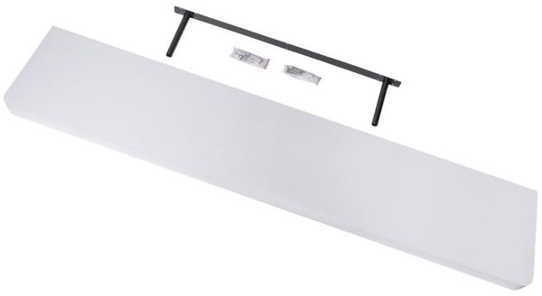 Velano Bücherregal Wand - Wandregal 118x24 cm - Regal Wand - Schweberegal - Hängeregal - Regalbrett - Weiß - Küchenregal - Bücherregal Kinder - Deko Wohnzimmer - Gewürzregal