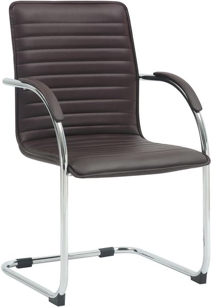 Besucherstuhl NAIROB - Kunstleder Braun 56x60x95 cm | Besucherstühle Konferenzstuhl Wartezimmerstuhl Bürostühle Bürostuhl Konferenzraum Wartezimmer