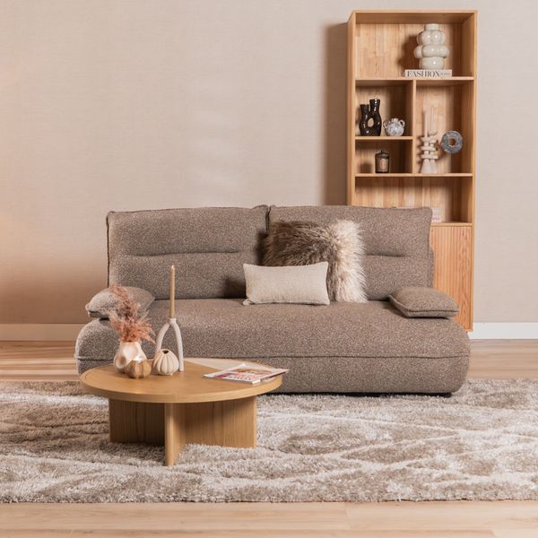 Bronx71 Schlafsofa 2-Sitzer Jona Bouclé Melange braun