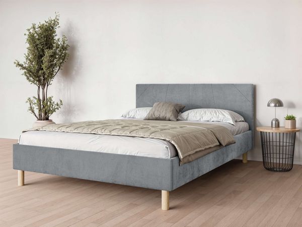 Home affaire Collection Polsterbett Albybyn, Bettgestell mit Kopfteil und Lattenrost, in 2 Breiten, ohne Bettkasten und Matratze, in 2 Breiten- 140 und 160 cm