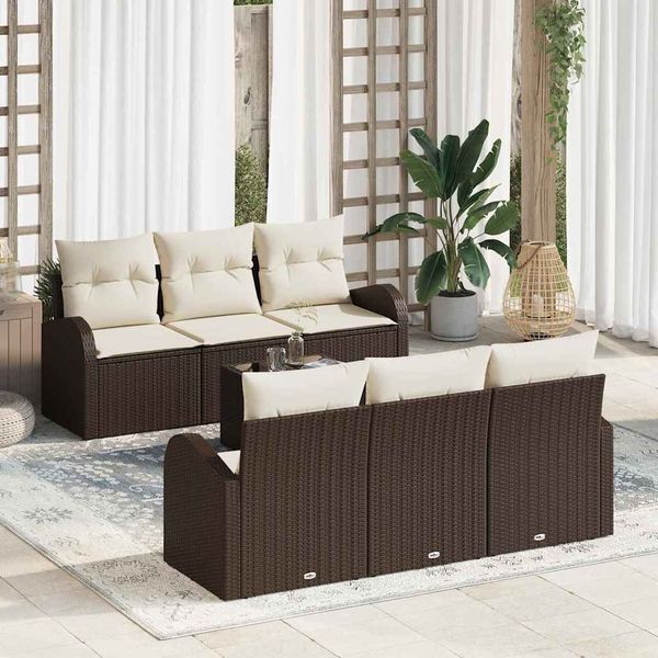 vidaXL Gartensofa-set Braun 55 x 55 x 37 cm Poly-Rattan 3345928