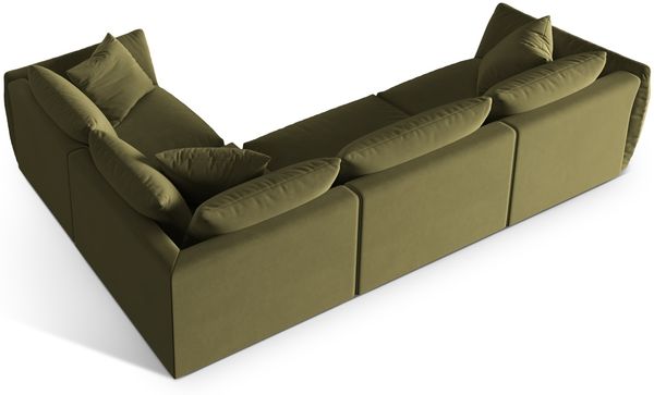 Micadoni Ecksofa Chris 4-Sitzer Rechts Samt Hellgrün Bild 3