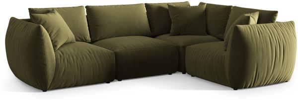 Micadoni Ecksofa Chris 4-Sitzer Rechts Samt Hellgrün Bild 2