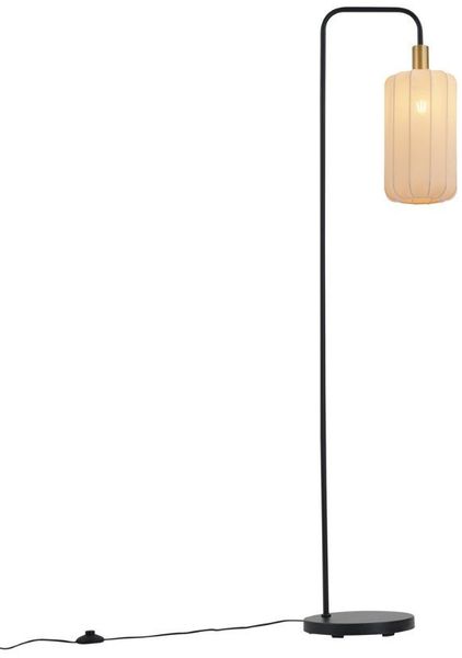 Qazqa Stehlampe Pluni, ohne Leuchtmittel, Extra-Warmweiß, QAZQA Stehlampe, e27, Beige, Metall, Japandi